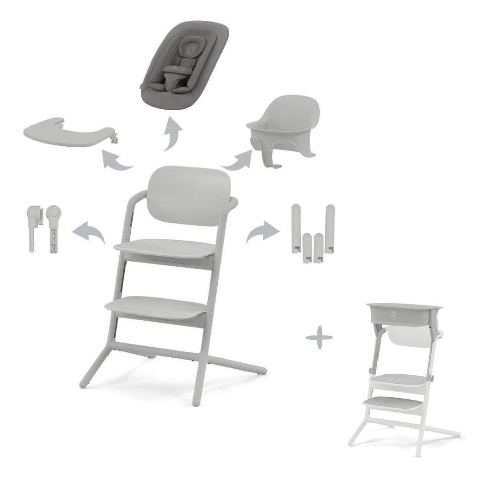 Paquete Cybex Lemo 4 en 1 color gris gamuza + Kit de torre de aprendizaje color gris gamuza