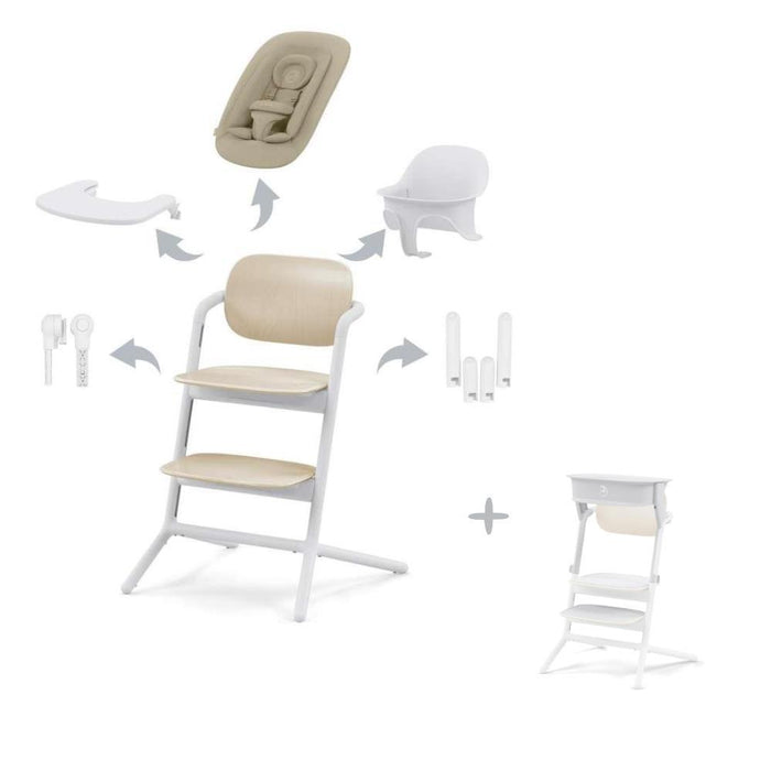 Pack Cybex Lemo 4 em 1 Sand White + Kit Torre de Aprendizagem All White