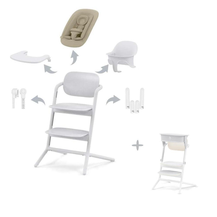 Pack Cybex Lemo 4 em 1 All White + Kit Torre de Aprendizagem All White
