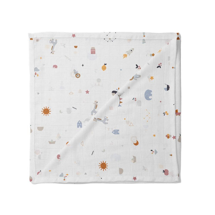 Bamboo Signature Print Muslin 120x120cm