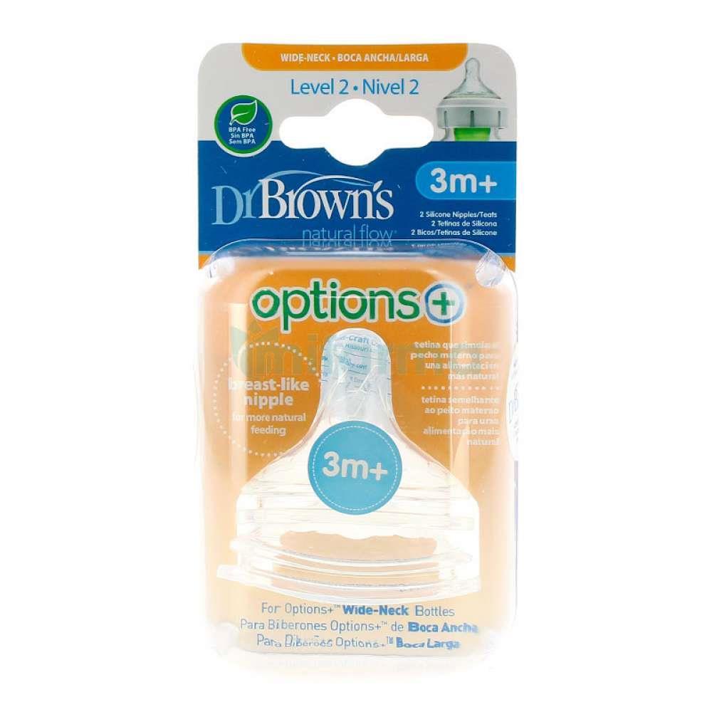 Dr Browns Tetina Estándar N2 3m 2 Unidades