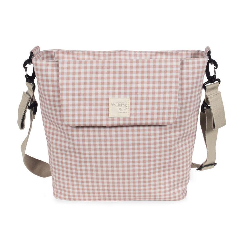 Saco com Muda Fraldas Walking Mum I Love Vichy Rosa