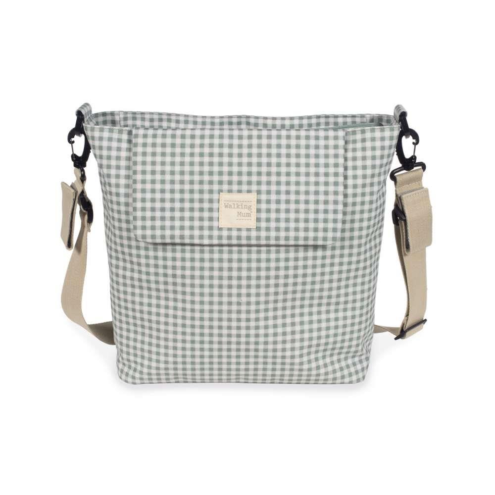 Bolso cambiador Walking Mum I Love Vichy verde con cambiador