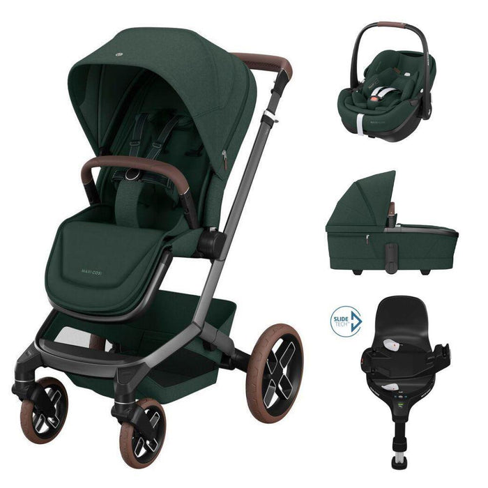 Pack Maxi-Cosi Fame + Alcofa + Pebble 360 Pro² Twillic Green + Base FamilyFix 360 Pro