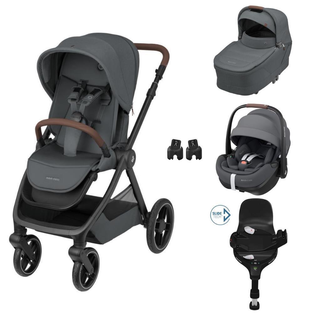 Pack Maxi-Cosi Oxford Plus con capazo Sense + cuna Pebble 360 ​​Pro² Twillic Graphite + adaptadores + base FamilyFix 360 Pro