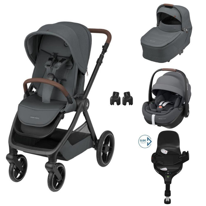 Pack Maxi-Cosi Oxford Plus com Alcofa Sense + Pebble 360 Pro² Twillic Graphite + Adaptadores + Base FamilyFix 360 Pro