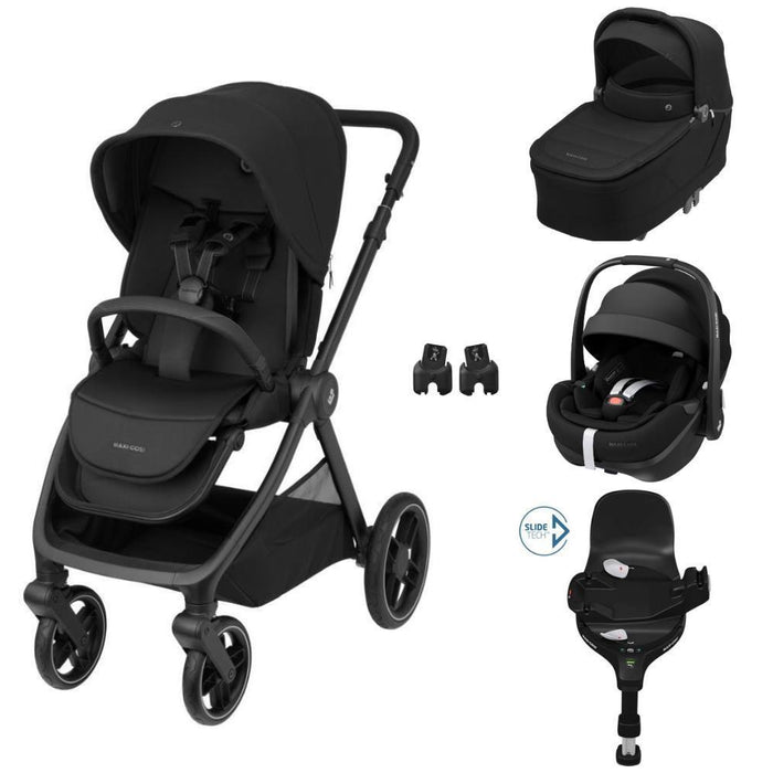 Pack Maxi-Cosi Oxford Plus com Alcofa Sense + Pebble 360 Pro² Twillic Black + Adaptadores + Base FamilyFix 360 Pro