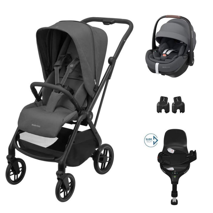 Pack Maxi-Cosi Leona² + Pebble 360 Pro² Twillic Graphite + Adaptadores + Base FamilyFix 360 Pro