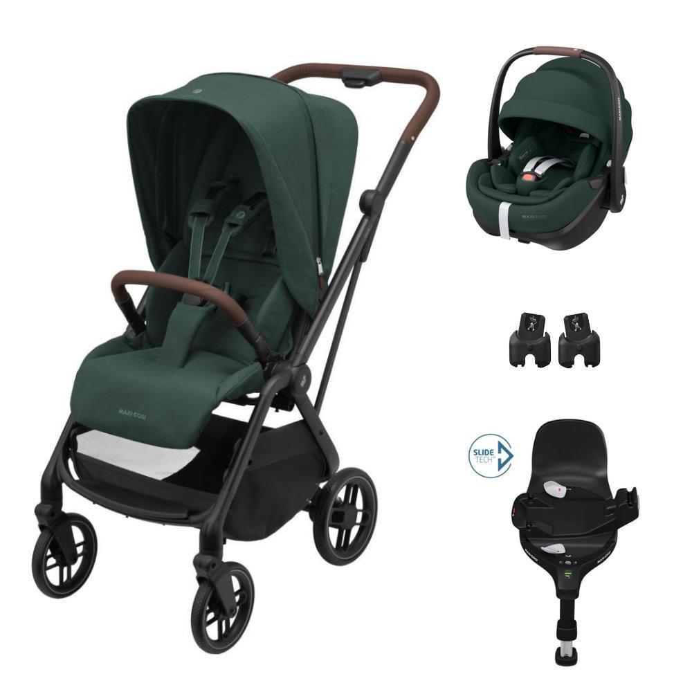 Pack Maxi-Cosi Leona² + Pebble 360 Pro² Twillic Green + Adaptadores + Base FamilyFix 360 Pro