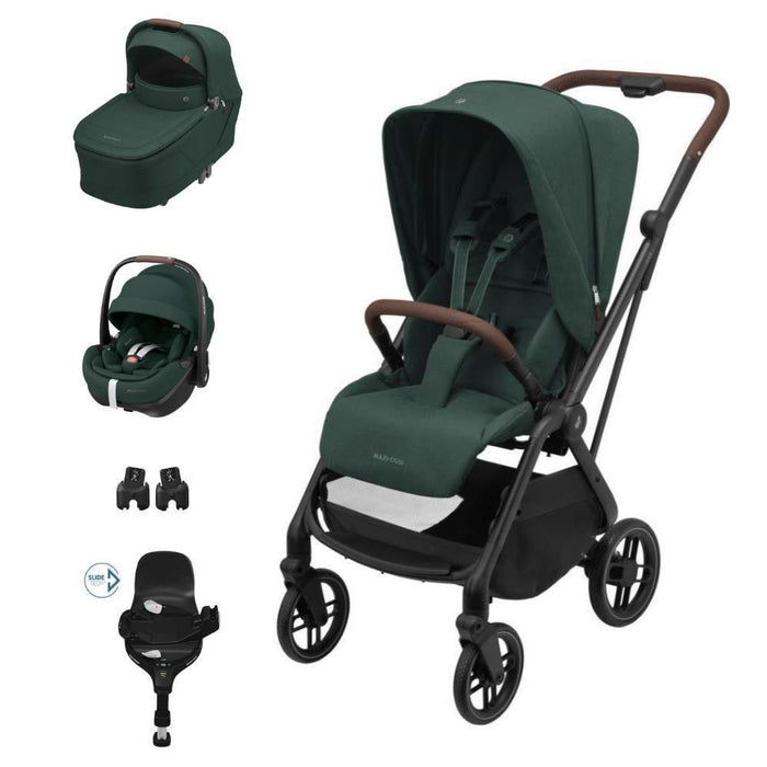 Pack Maxi-Cosi Leona² + Alcofa Sense + Pebble 360 Pro² Twillic Green + Adaptadores + Base FamilyFix 360 Pro
