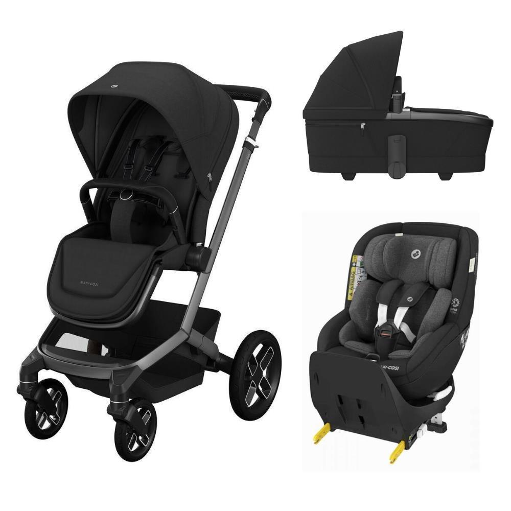 Pack Maxi-Cosi Fame + Capazo Fame Twillic negro + Silla de paseo Mica Pro Eco i-Size Authentic negra 40-105 cm