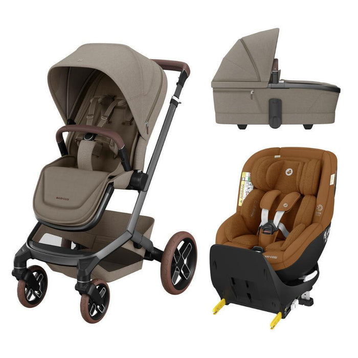 Pack Maxi-Cosi Fame + Alcofa Fame Twillic Truffle + Mica Pro Eco i-Size Authentic Cognac 40-105 cm