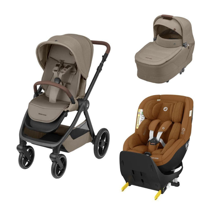 Pack Maxi-Cosi Oxford Plus Twillic Truffle + Mica Pro Eco i-Size Authentic Cognac 40-105 cm