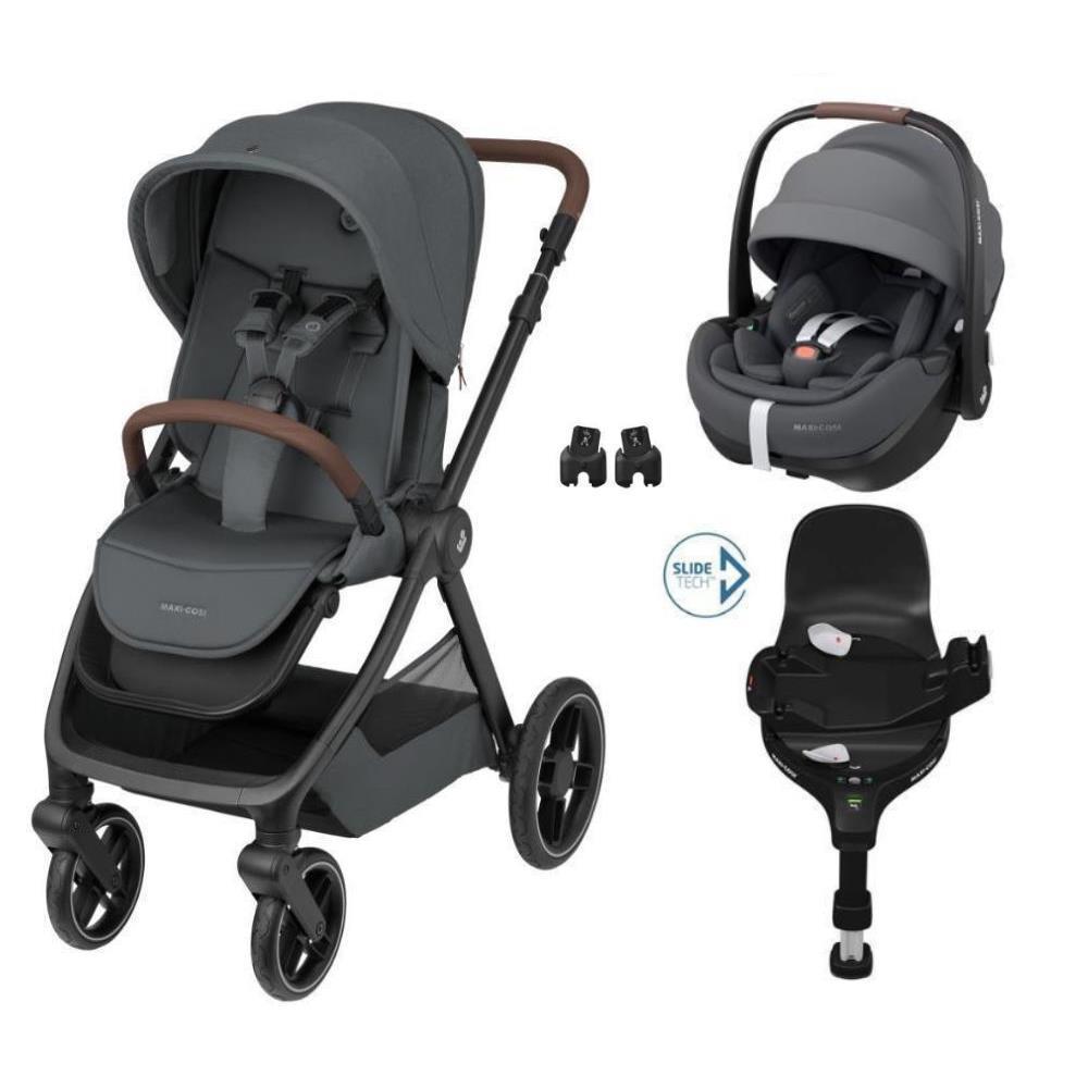 Paquete Maxi-Cosi Oxford + Pebble 360 ​​Pro² Twillic Graphite + Adaptadores + Base FamilyFix 360 Pro