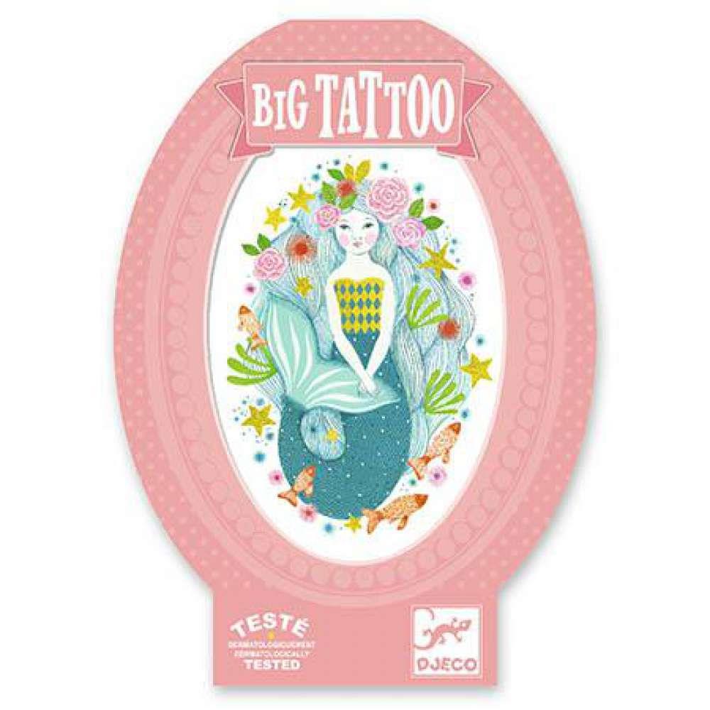 Aqua Blue Temporary Tattoo with Glitter 9 cm