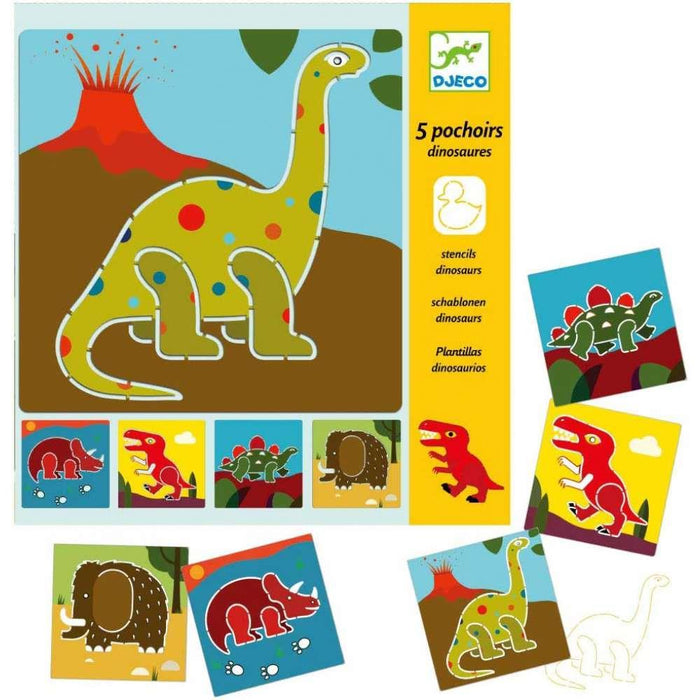 5 Stencils for Drawing Dinosaurs