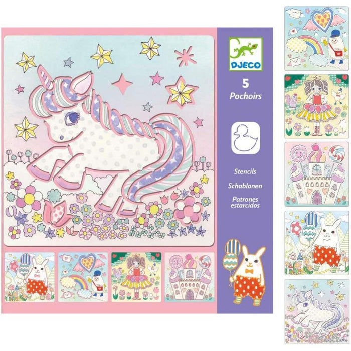 5 Stencils to Draw Kawailand Unicorn