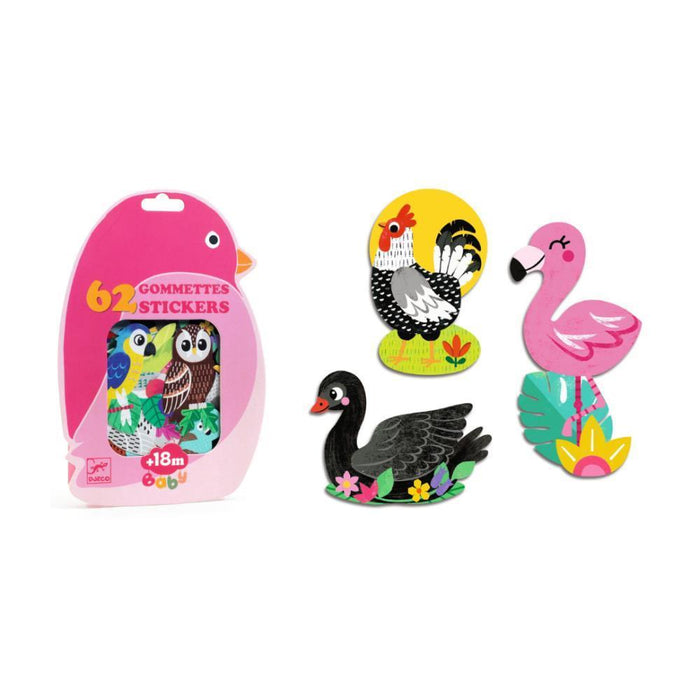 62 pegatinas de pájaros