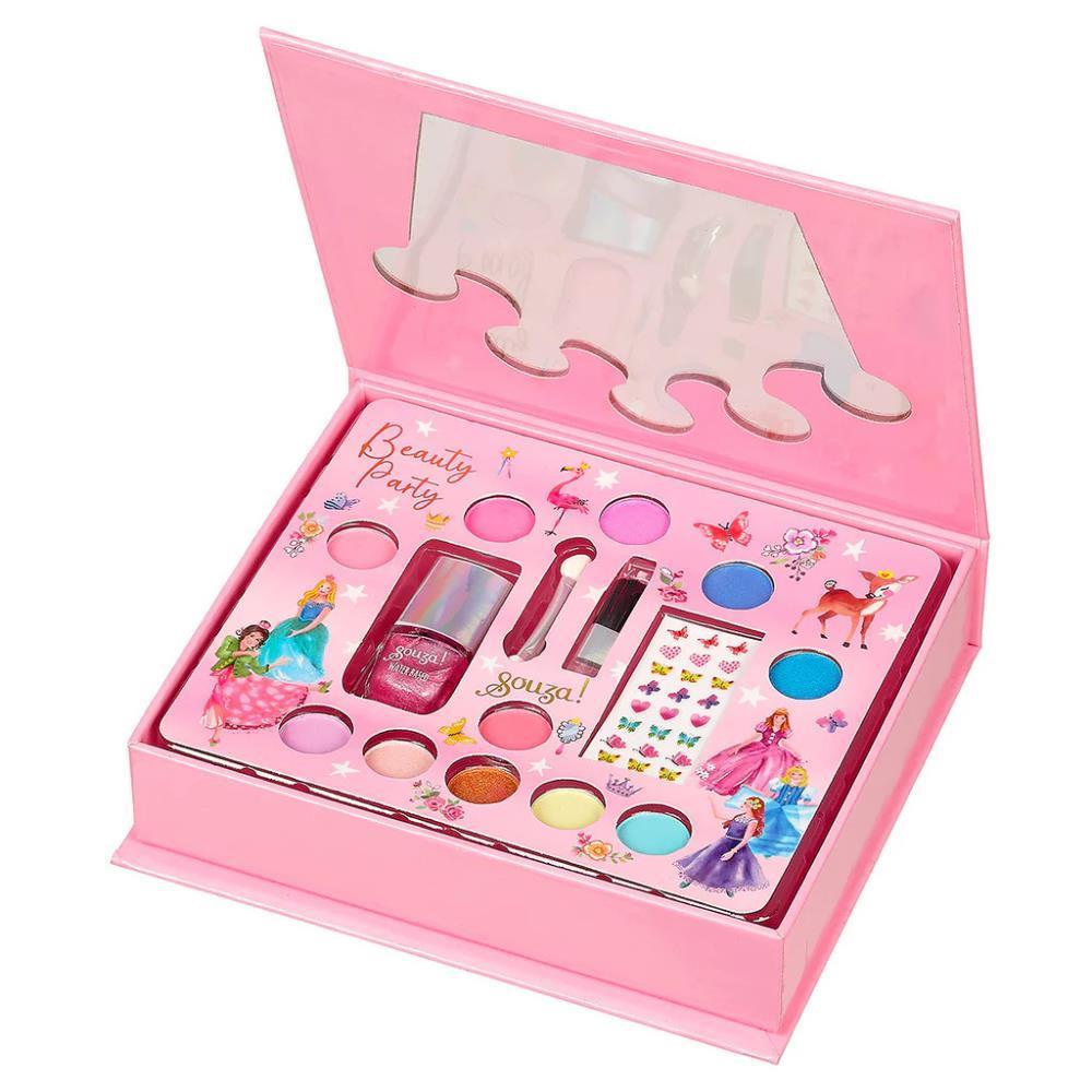 Set de maquillaje con caja de corona