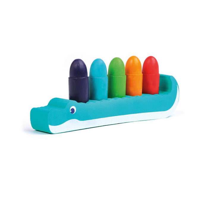 Lápices de colores para baño XL con soporte de cocodrilo