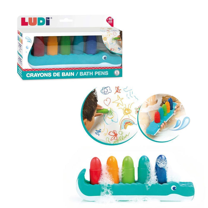 Lápices de colores para baño XL con soporte de cocodrilo