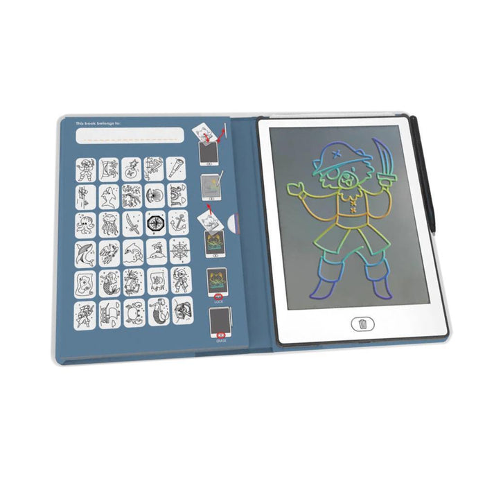 Tableta de Dibujo a Color con Cubierta LCD Kidydraw Océanos y Piratas