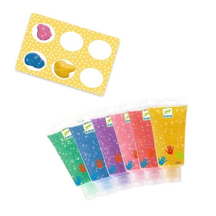 6 Glitter Finger Paints