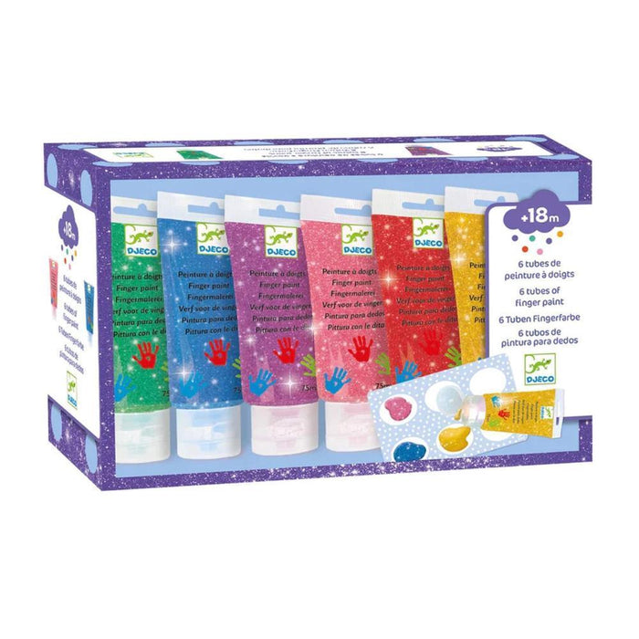 6 Glitter Finger Paints