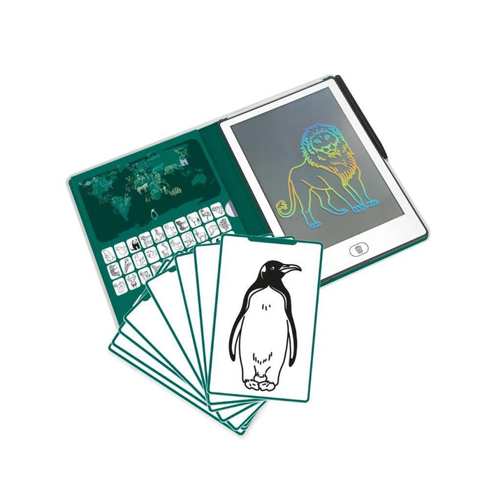 Tablet de Desenho a Cores LCD com Capa Kidydraw Animais Selvagens