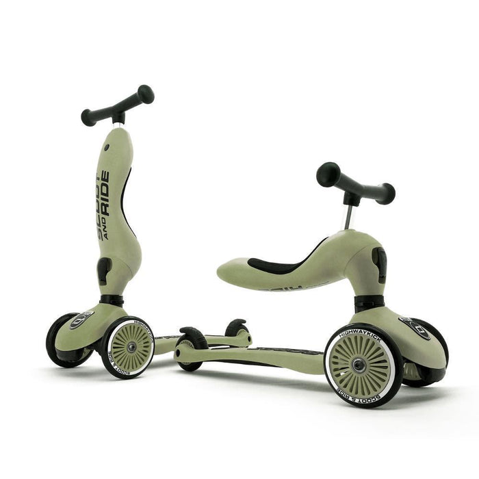 Trotinete 2em1 Scoot & Ride Highwaykick 1 Olive