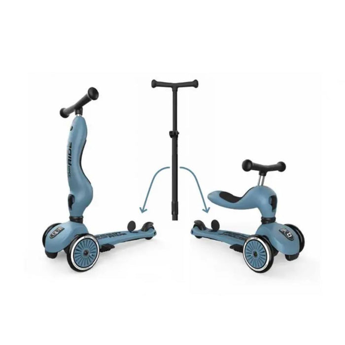 Trotinete 2em1 Scoot & Ride Highwaykick 1 Push and Go Steel