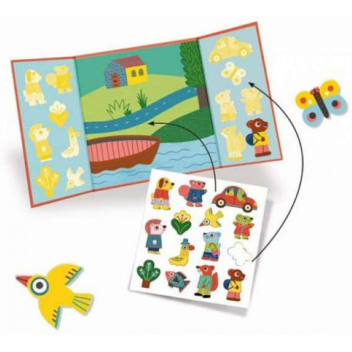 Autocolantes Reutilizáveis Animais 12 Peças