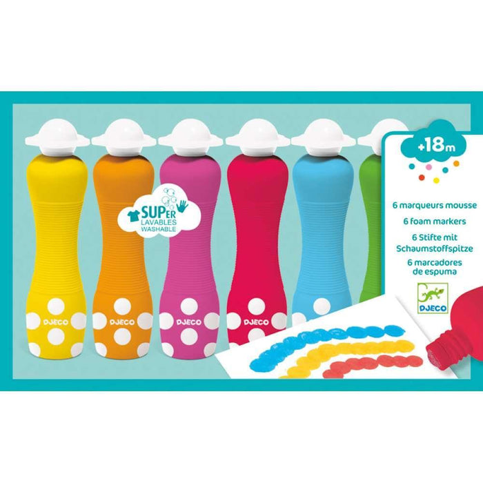 Marcadores com Ponta de Esponja 6 Peças