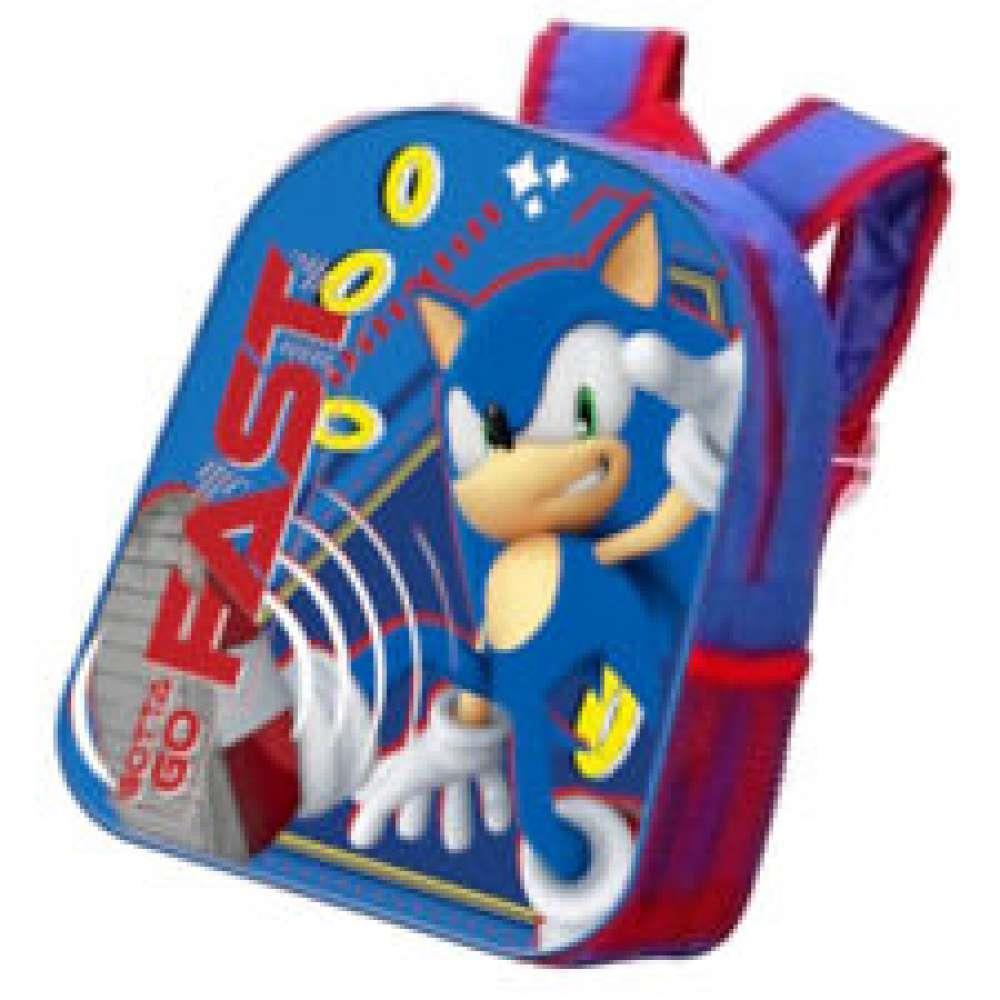 Mochila azul de Sonic The Hedgehog Go Fast, 30x25cm