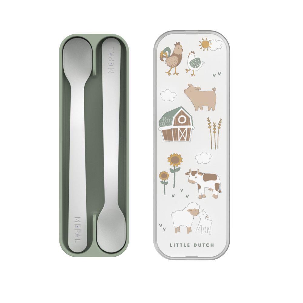 2 Long Handle Spoons with Box