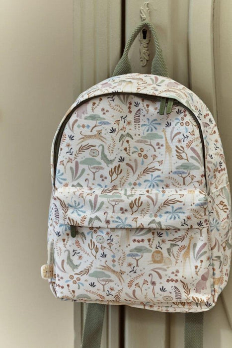 Mochila Little Dutch Safari Friends Branco 29cm