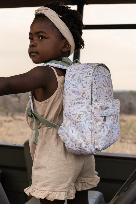 Mochila Little Dutch Safari Friends Branco 29cm