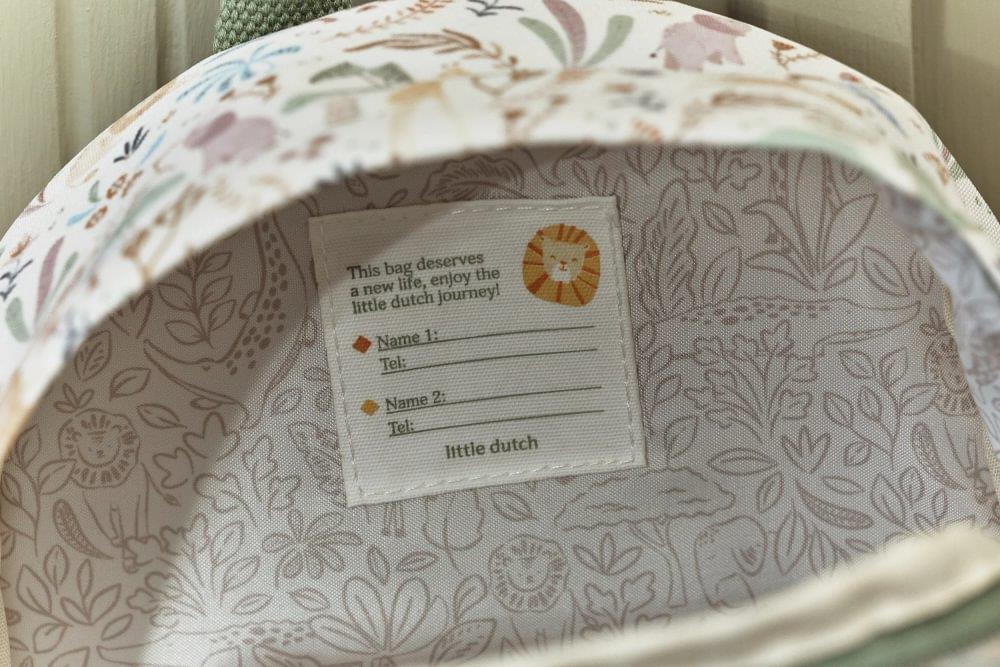 Mochila Little Dutch Safari Friends Branco 29cm