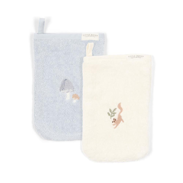 2 Luvas de Banho Little Dutch Forest Friends Blue/White