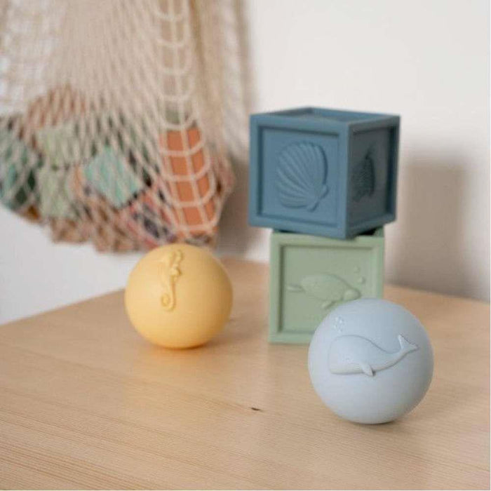 Little Dutch Ocean Silicone Balls and Cubes 4 Pieces