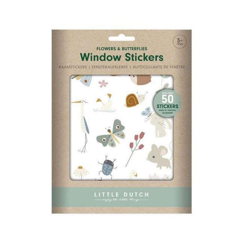 50 Glass Stickers Flowers and Butterflies