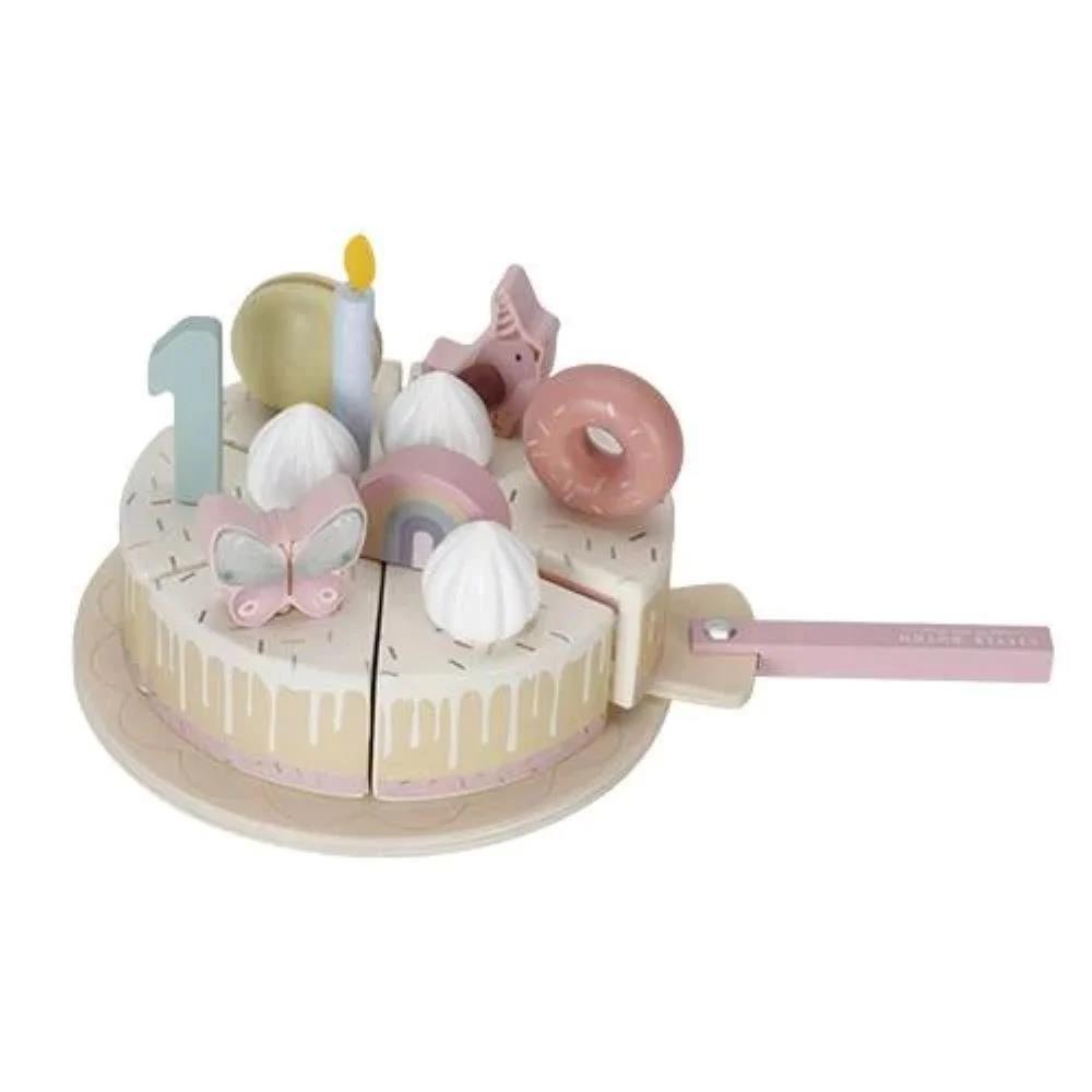 Little Dutch Wooden Birthday Cake Slices Pink