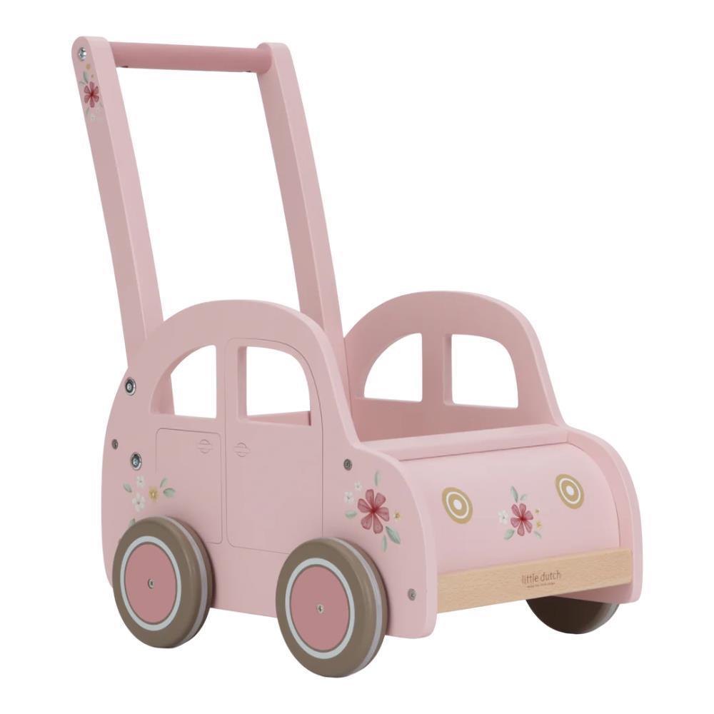 Little Dutch Wooden Baby Walker Car Pink