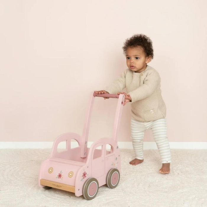 Pink Wooden Walker Car