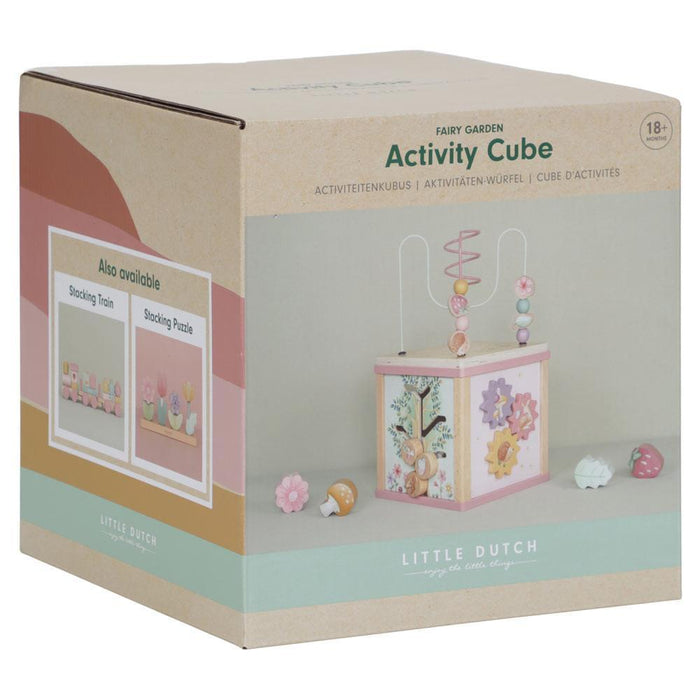 Cubo de actividades de madera Fairy Garden