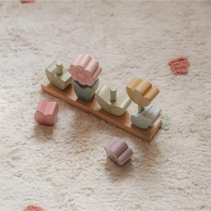 Juego de flores apilables de madera Fairy Garden