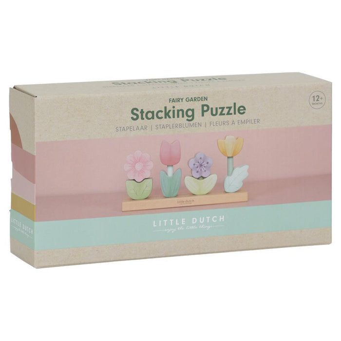 Juego de flores apilables de madera Fairy Garden