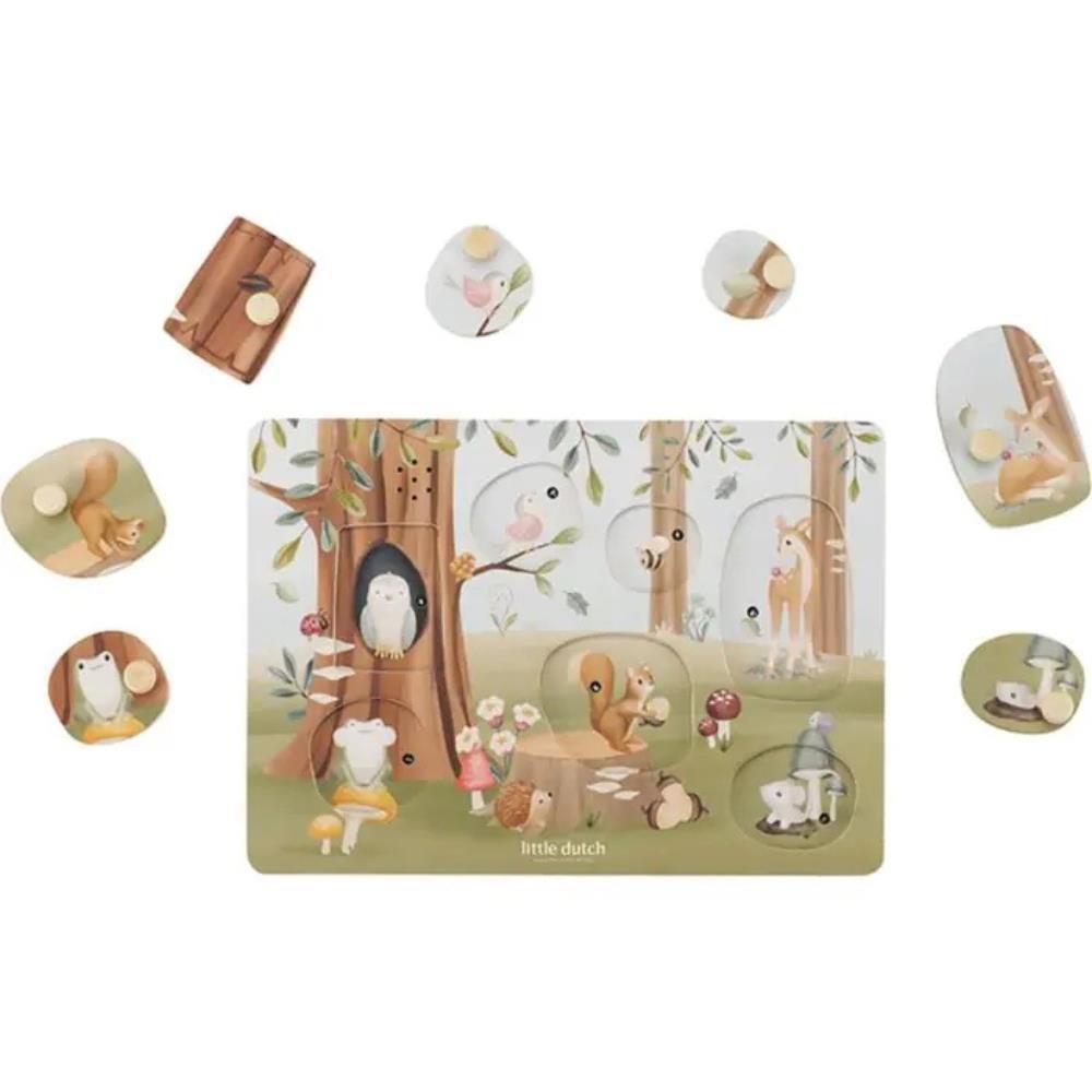 Puzzle com Som em Madeira Little Dutch Forest Friends