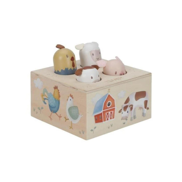 Pop Up con Sonido en Madera Animalitos de Granja