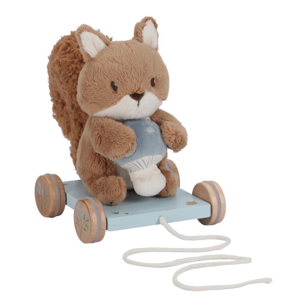 Esquilo Peluche com Base em Madeira para Puxar Little Dutch Forest Friend
